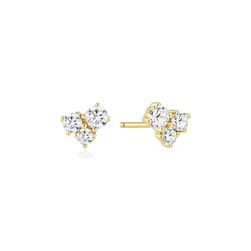 Ania Haie Gold Graduated Trinity Stud Earrings