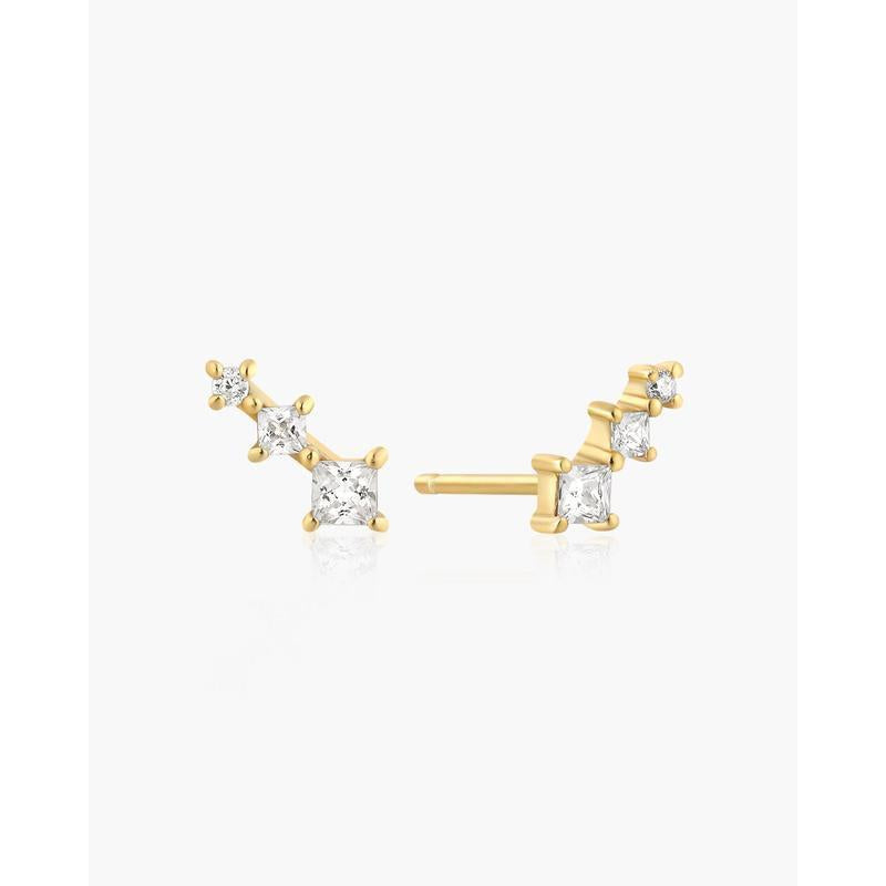 Ania Haie Gold Graduated Trio Stud Earrings