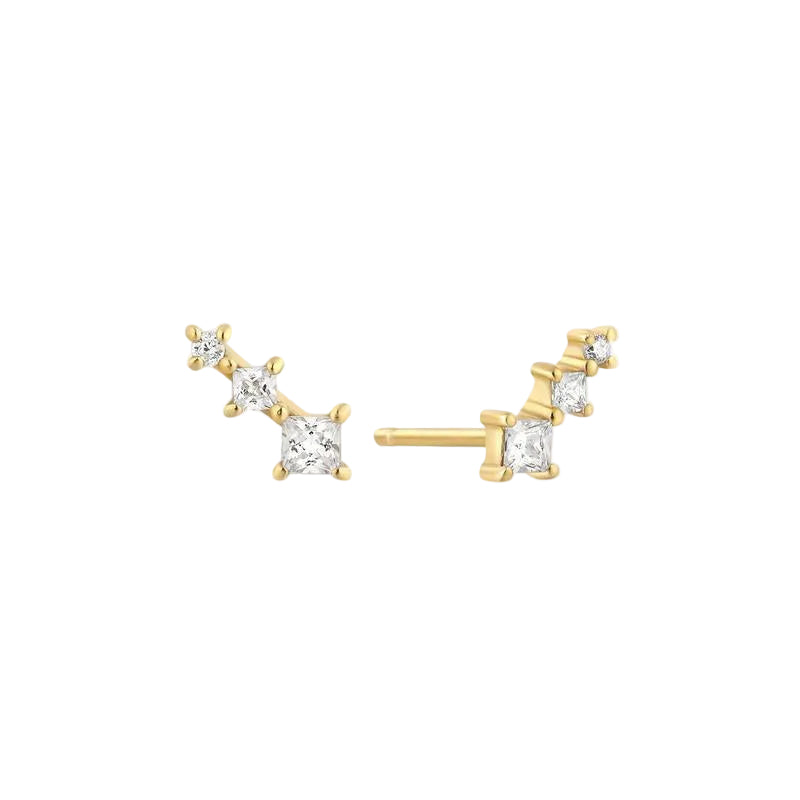 Ania Haie Gold Graduated Trio Stud Earrings