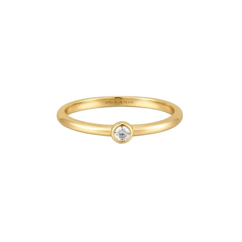Ania Haie Gold Half Round Cubic Zirconia Ring