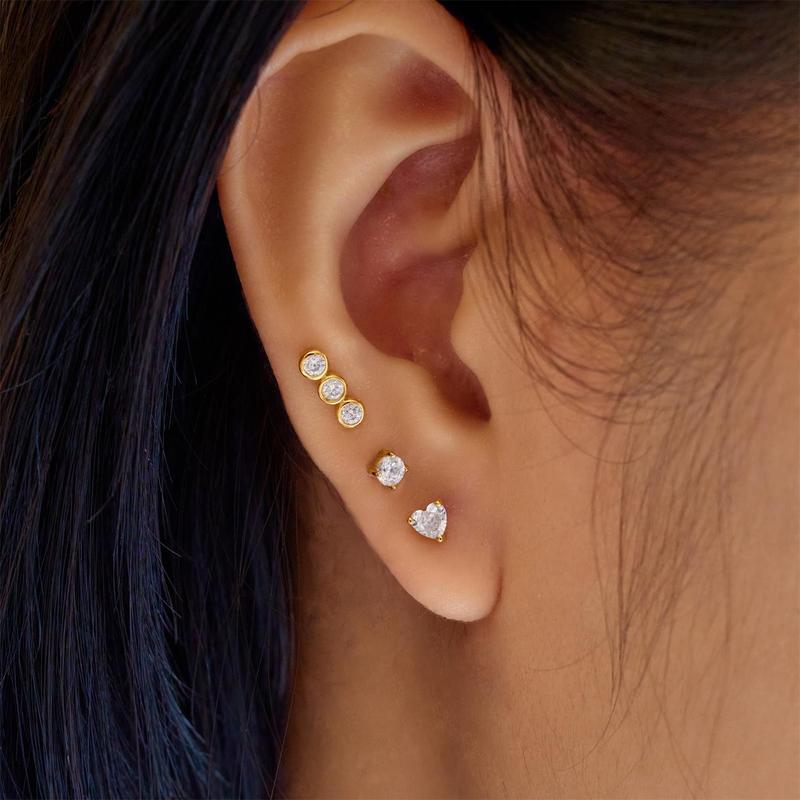 Ania Haie Gold Heart Barbell Stud Earring
