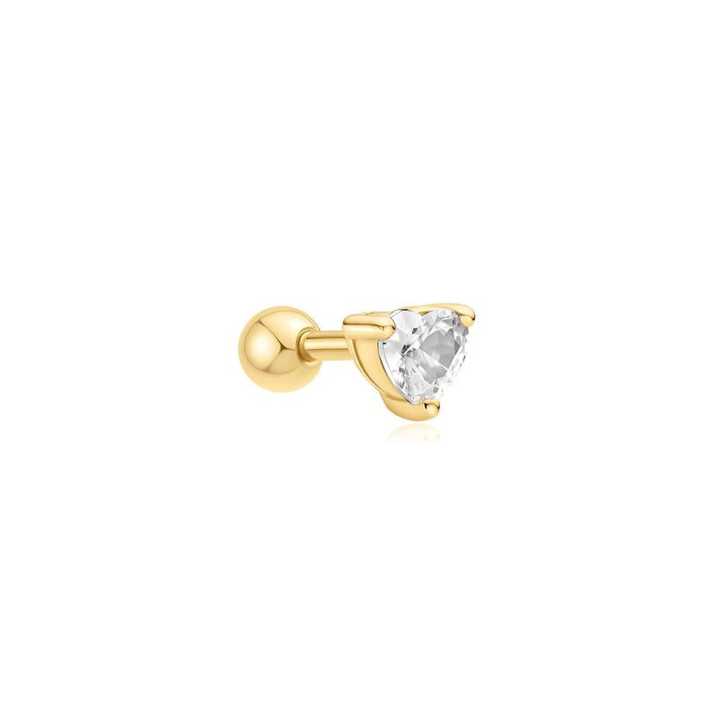 Ania Haie Gold Heart Barbell Stud Earring