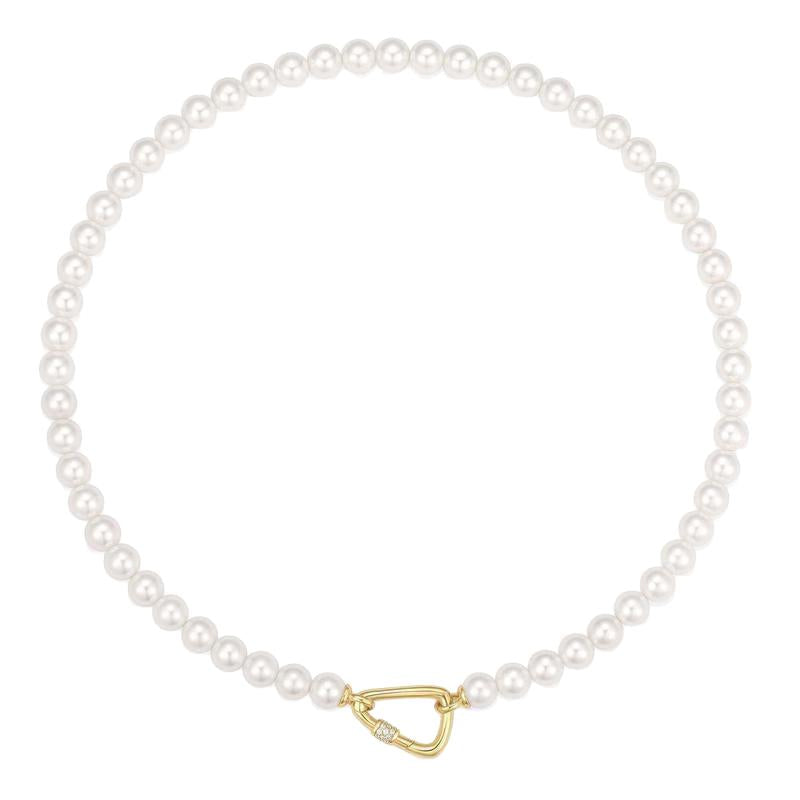 Ania Haie Gold Lobster Clasp Shell Pearl Necklace