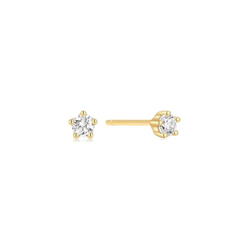 Ania Haie Gold Mini Five-Prong Sparkle Stud Earrings