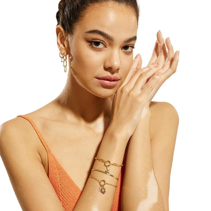 Ania Haie Gold Mini Link Charm Chain Connector Bracelet