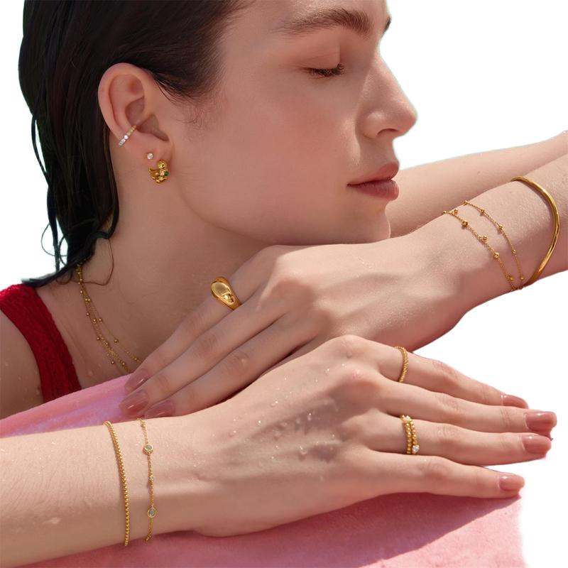 Ania Haie Gold Mint Green Station Bracelet