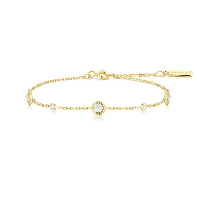 Ania Haie Gold Mint Green Station Bracelet