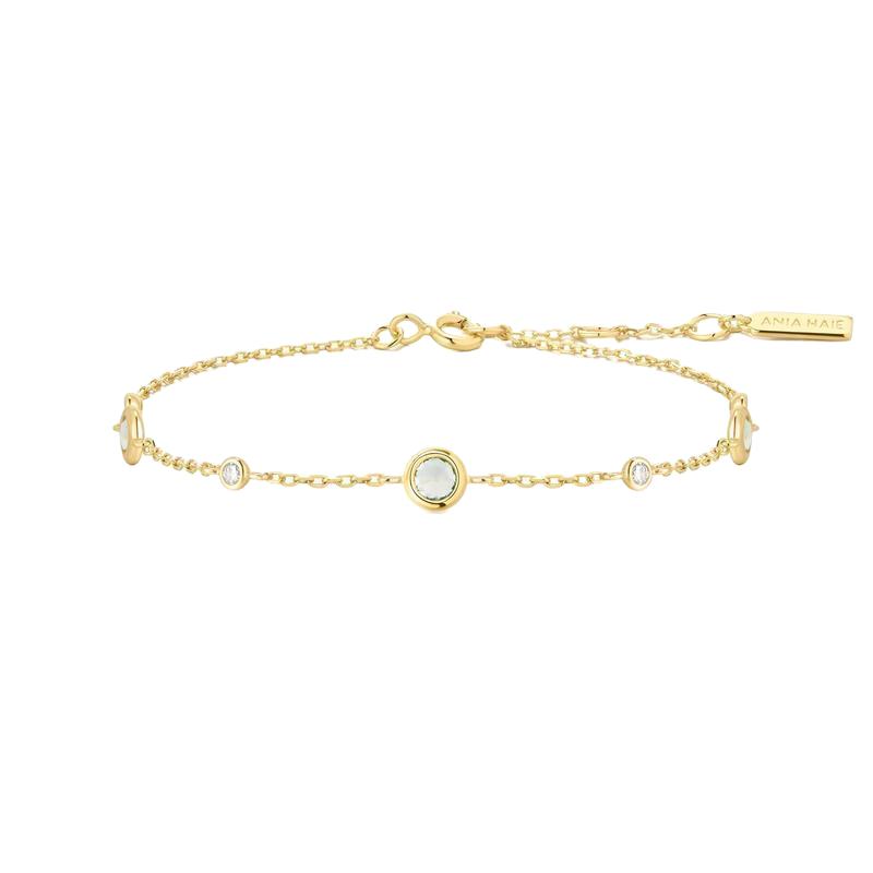 Ania Haie Gold Mint Green Station Bracelet