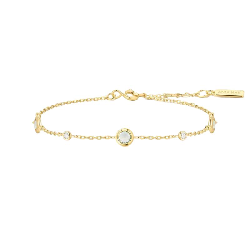 Ania Haie Gold Mint Green Station Bracelet