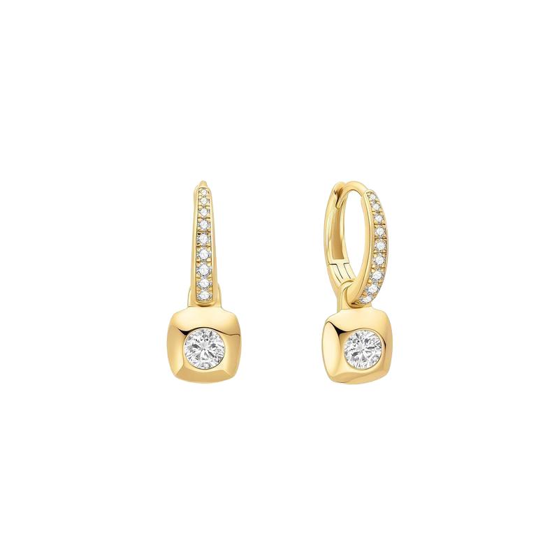 Ania Haie Gold Modern Bezel-Set Huggie Hoop Earrings