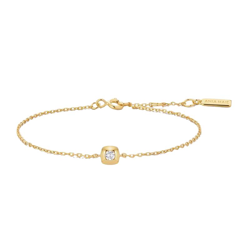 Ania Haie Gold Modern Bezel-Set Solitaire Bracelet