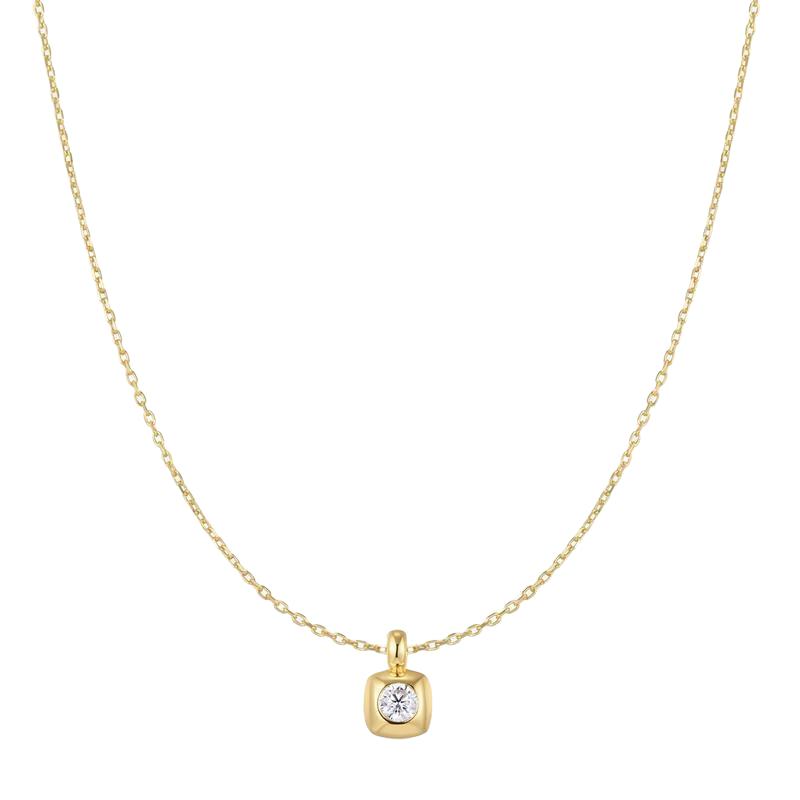 Ania Haie Gold Modern Bezel-Set Solitaire Necklace