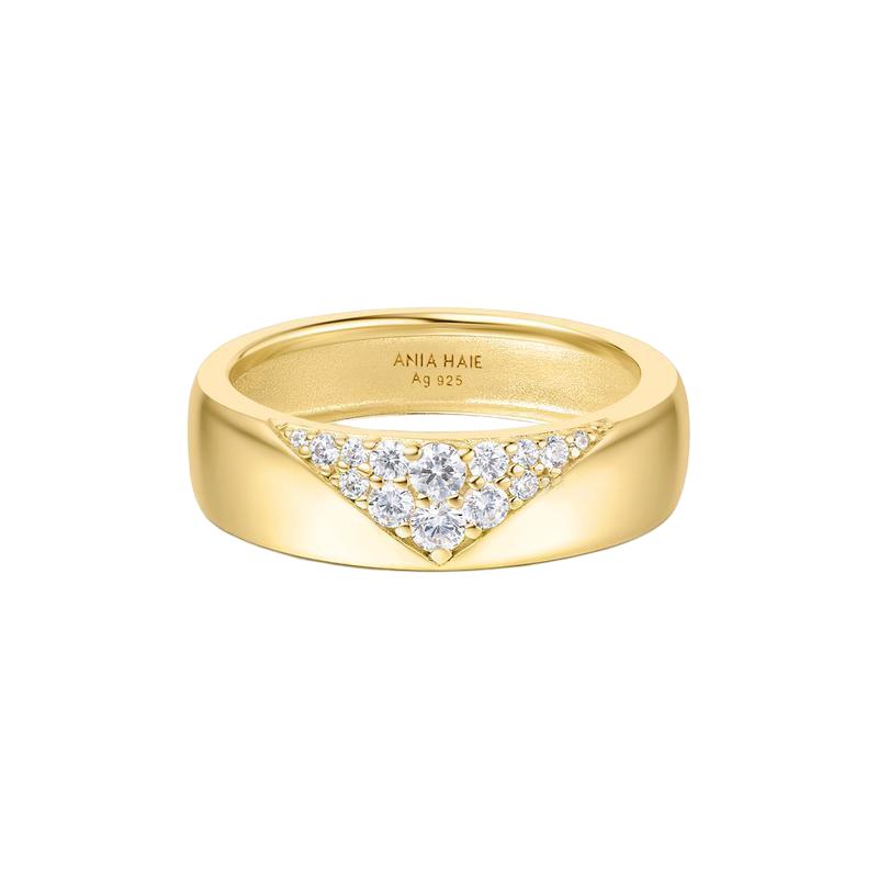 Ania Haie Gold Pavé Cubic Zirconia Bold Statement Ring
