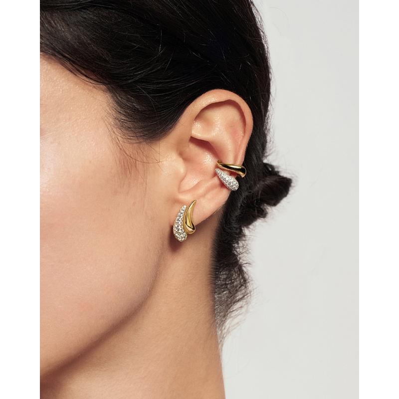 Ania Haie Gold Pavé & Polished Teardrop Duet Stud Earrings