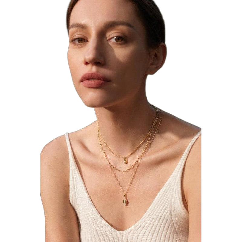 Ania Haie Gold Pearl Geometric Pendant Necklace