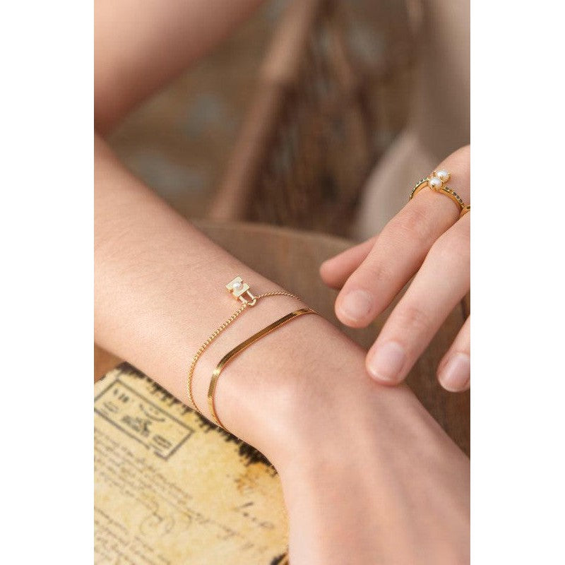 Ania Haie Gold Pearl Padlock Bracelet