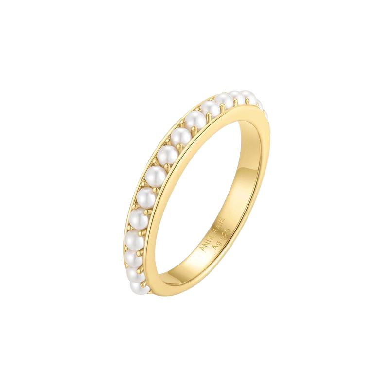 Ania Haie Gold-Plated 925 Sterling Silver Pearl Beaded Ring