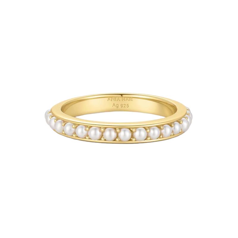 Ania Haie Gold-Plated 925 Sterling Silver Pearl Beaded Ring