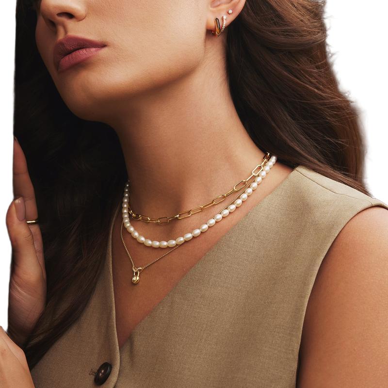 Ania Haie Gold-Plated Pearl Beaded Necklace with Extender