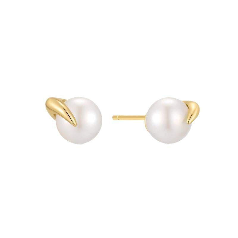 Ania Haie Gold-Plated Pearl Claw Stud Earrings