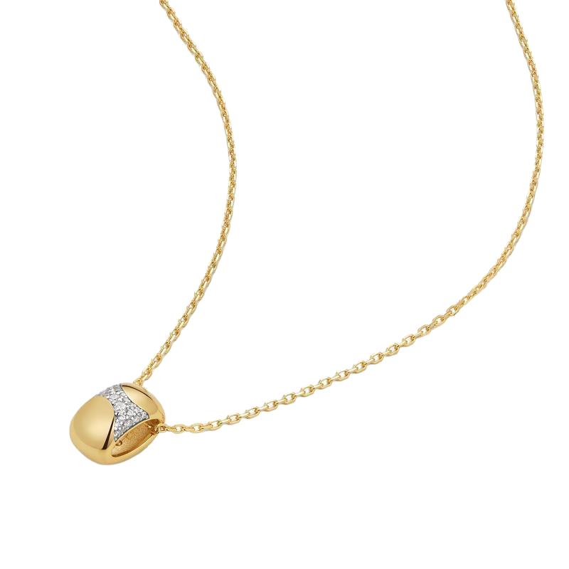 Ania Haie Gold Puffed Rivulet Pave Necklace