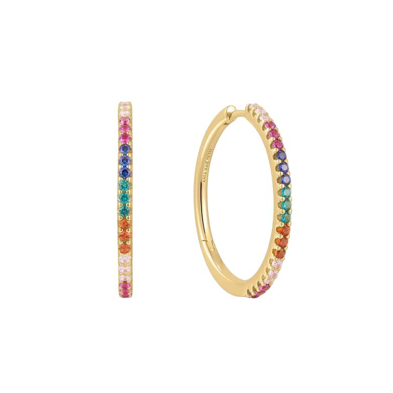 Ania Haie Gold Rainbow Pave Hoop Earrings