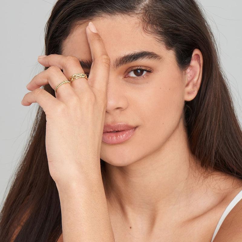 Ania Haie Gold Rope Twist Adjustable Ring