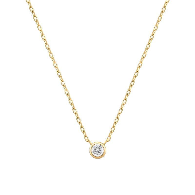 Ania Haie Gold Round Solitaire Cubic Zirconia Necklace
