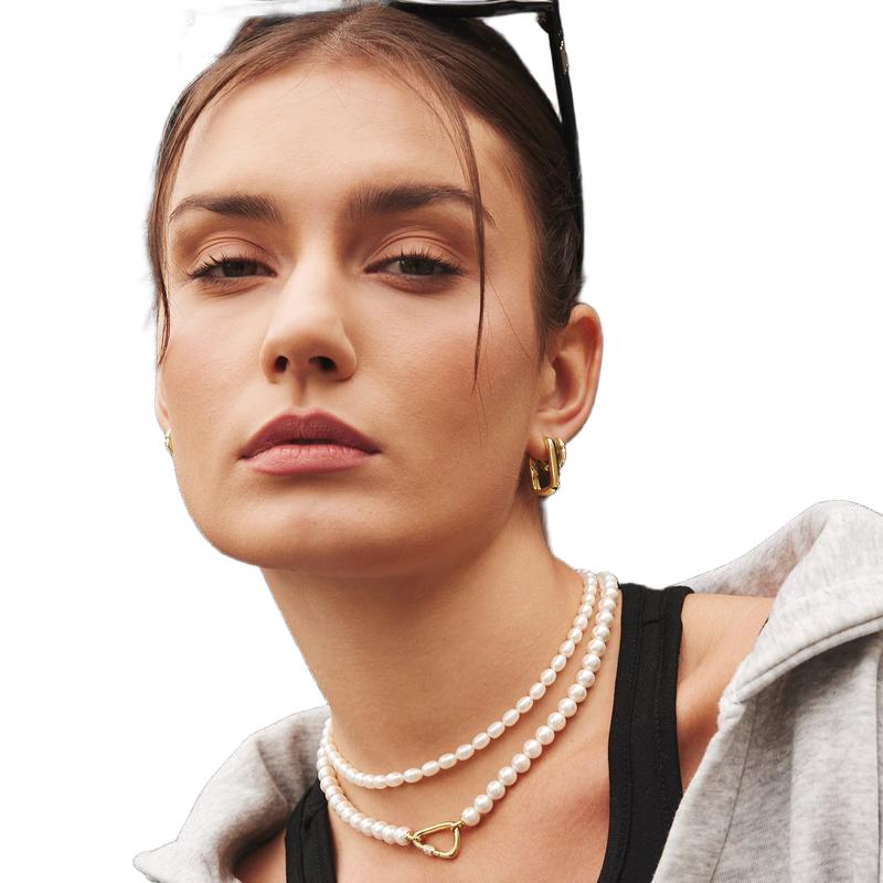 Ania Haie Gold Segmented Puffy Huggie Hoop Earrings