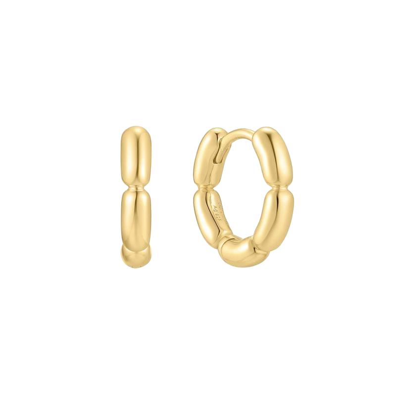 Ania Haie Gold Segmented Puffy Huggie Hoop Earrings