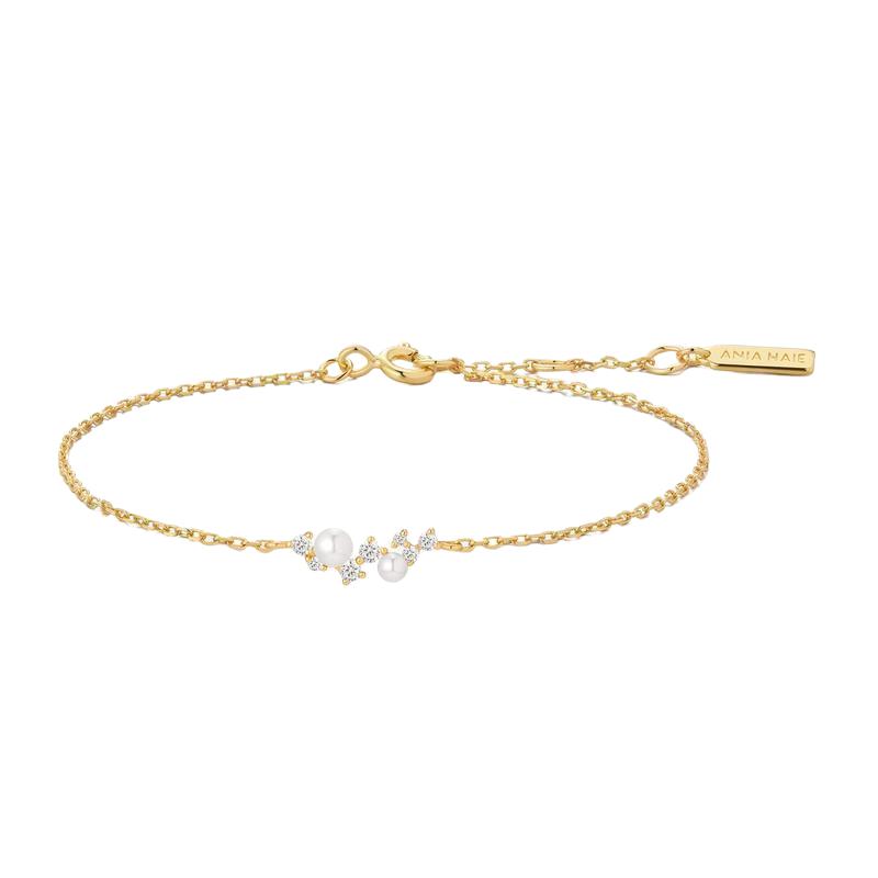 Ania Haie Gold Shell Pearl Cluster Bracelet