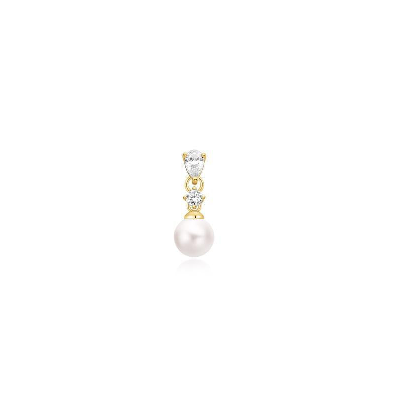 Ania Haie Gold Shell Pearl Dangling Barbell Single Earring