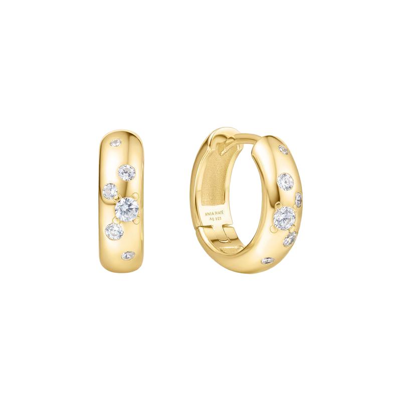 Ania Haie Gold Small Chubby Sparkling Huggie Hoop Earrings