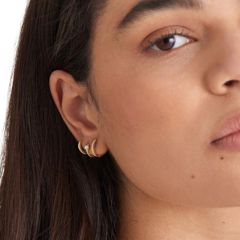 Ania Haie Gold Smooth Huggie Hoop Earrings