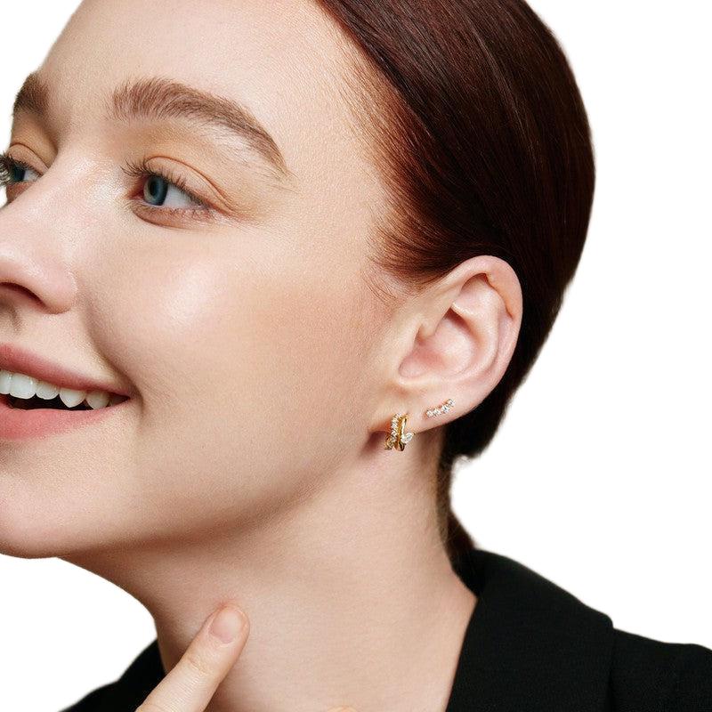 Ania Haie Gold Sparkle Climber Studs