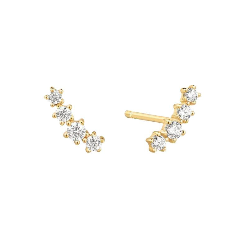 Ania Haie Gold Sparkle Climber Studs