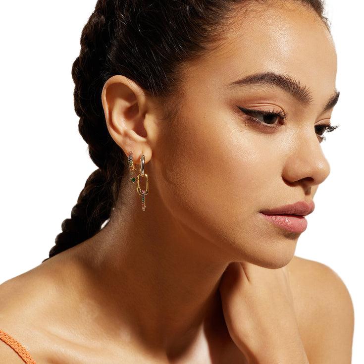 Ania Haie Gold Sparkle Drop Green Earring Charm