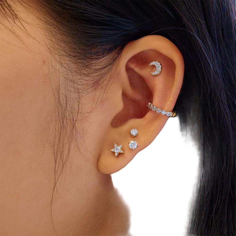 Ania Haie Gold Sparkle Round Barbell Earring