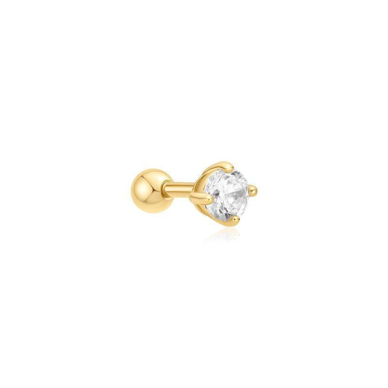 Ania Haie Gold Sparkle Round Barbell Earring