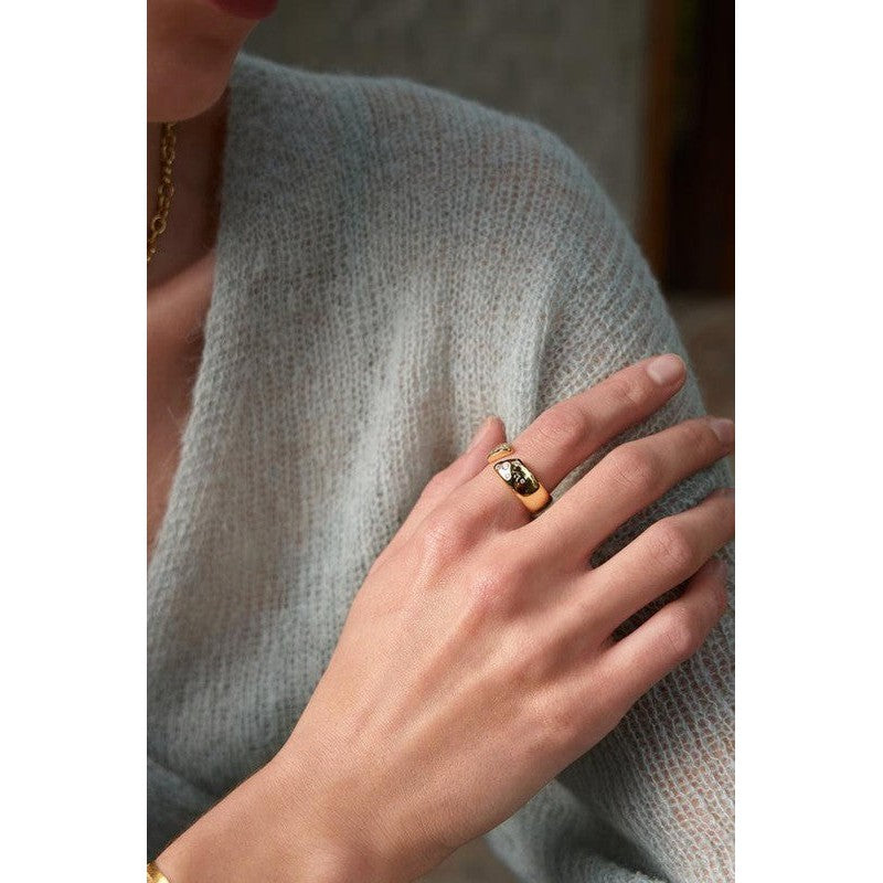 Ania Haie Gold Sparkle Wide Adjustable Ring