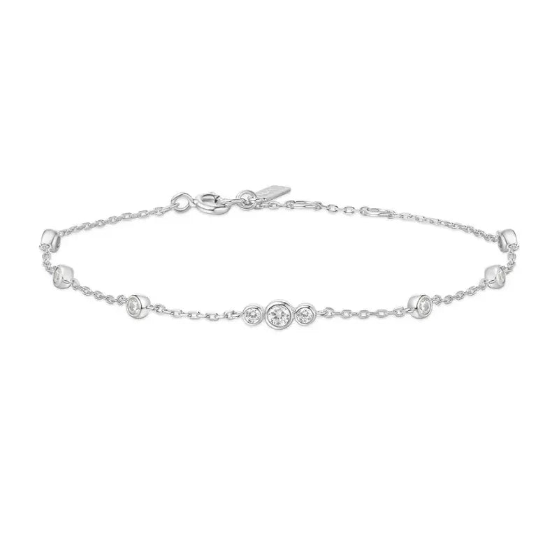 Ania Haie Gold Sparkling Bezel Cubic Zirconia Station Bracelet