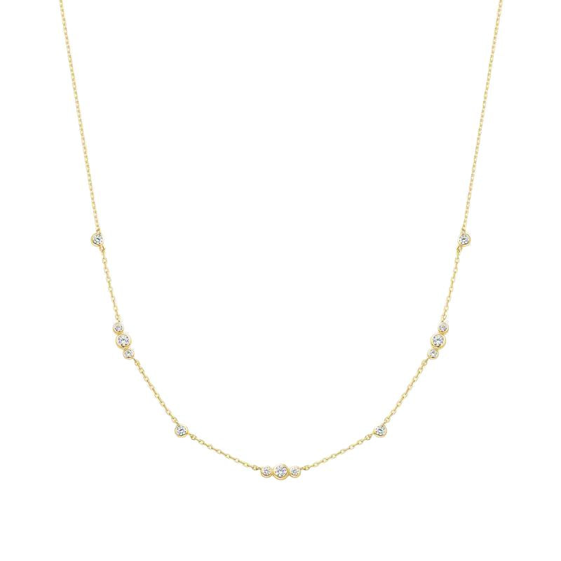 Ania Haie Gold Sparkling Bezel Cubic Zirconia Station Necklace