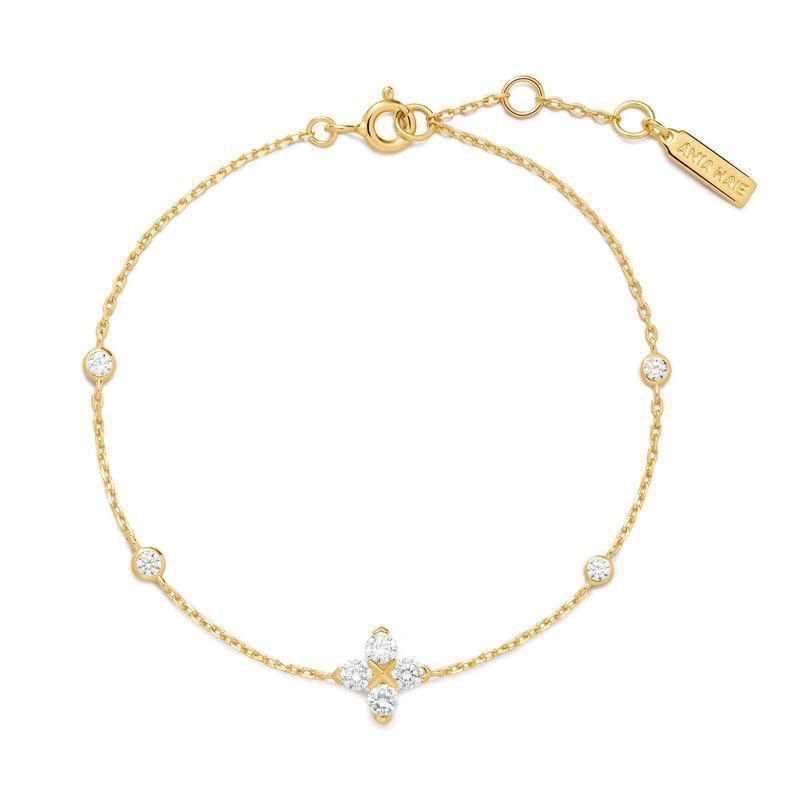 Ania Haie Gold Sparkling Lucky Clover Bracelet