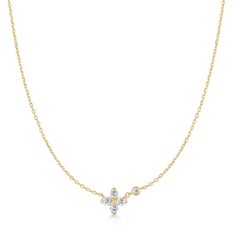 Ania Haie Gold Sparkling Lucky Clover Necklace