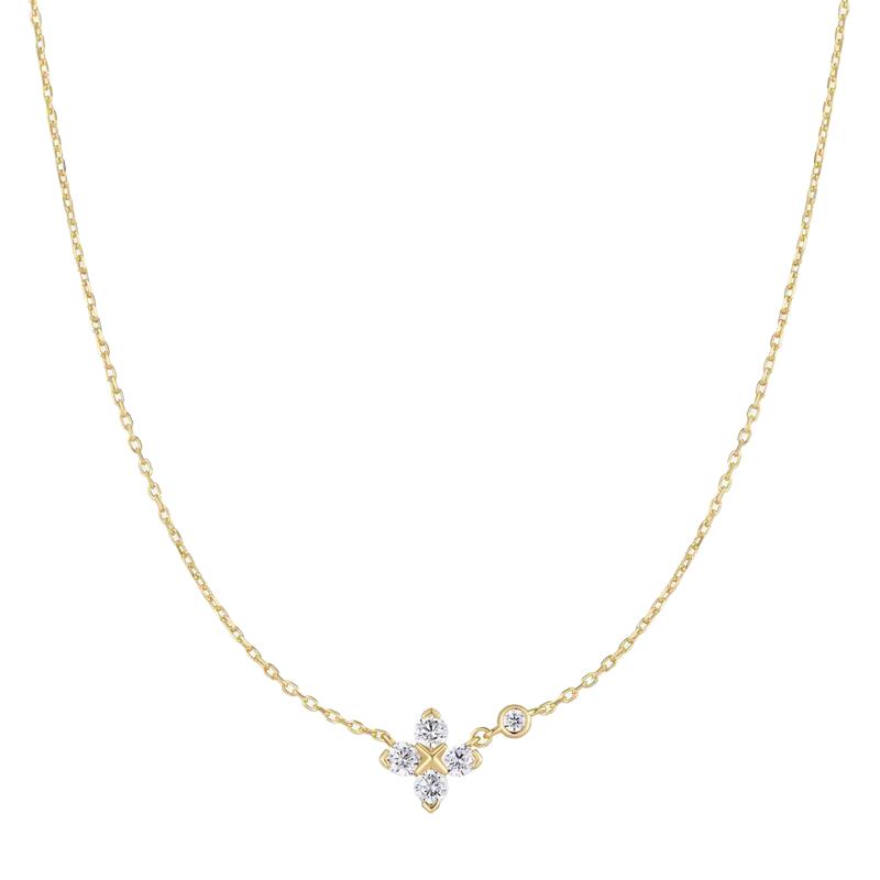 Ania Haie Gold Sparkling Lucky Clover Necklace
