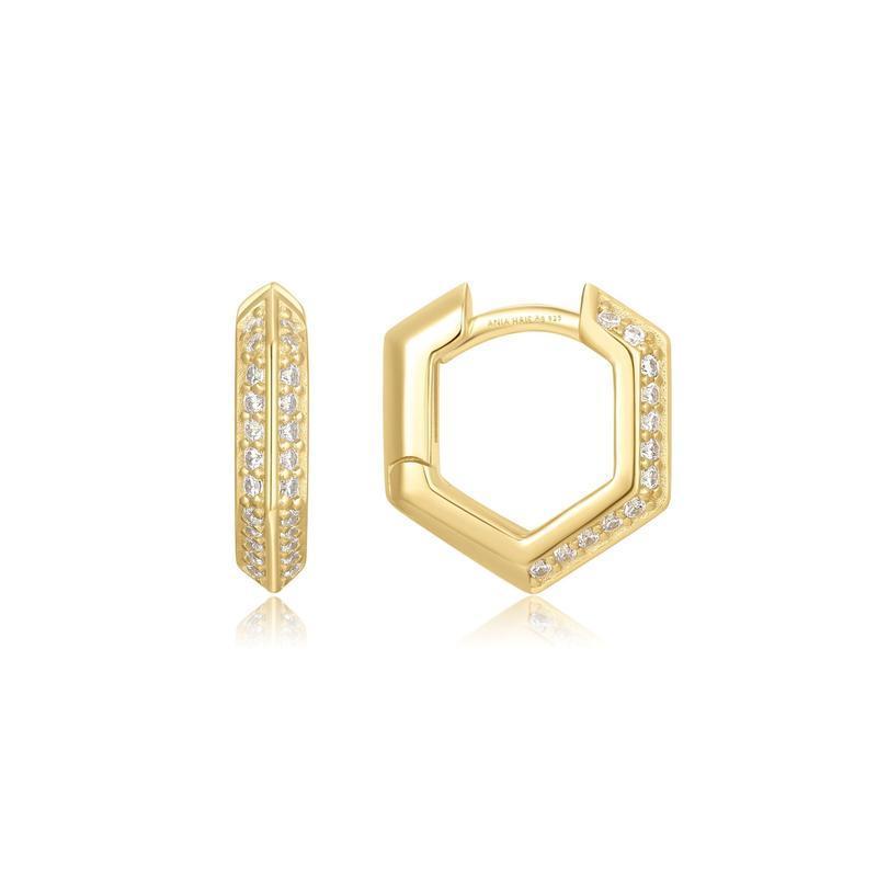 Ania Haie Sparkling Shield Huggie Hoop Earrings