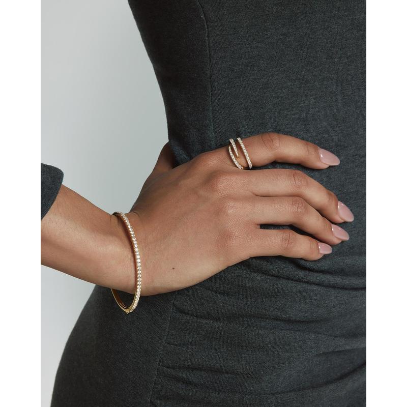 Ania Haie Gold Spiral Pave Adjustable Ring