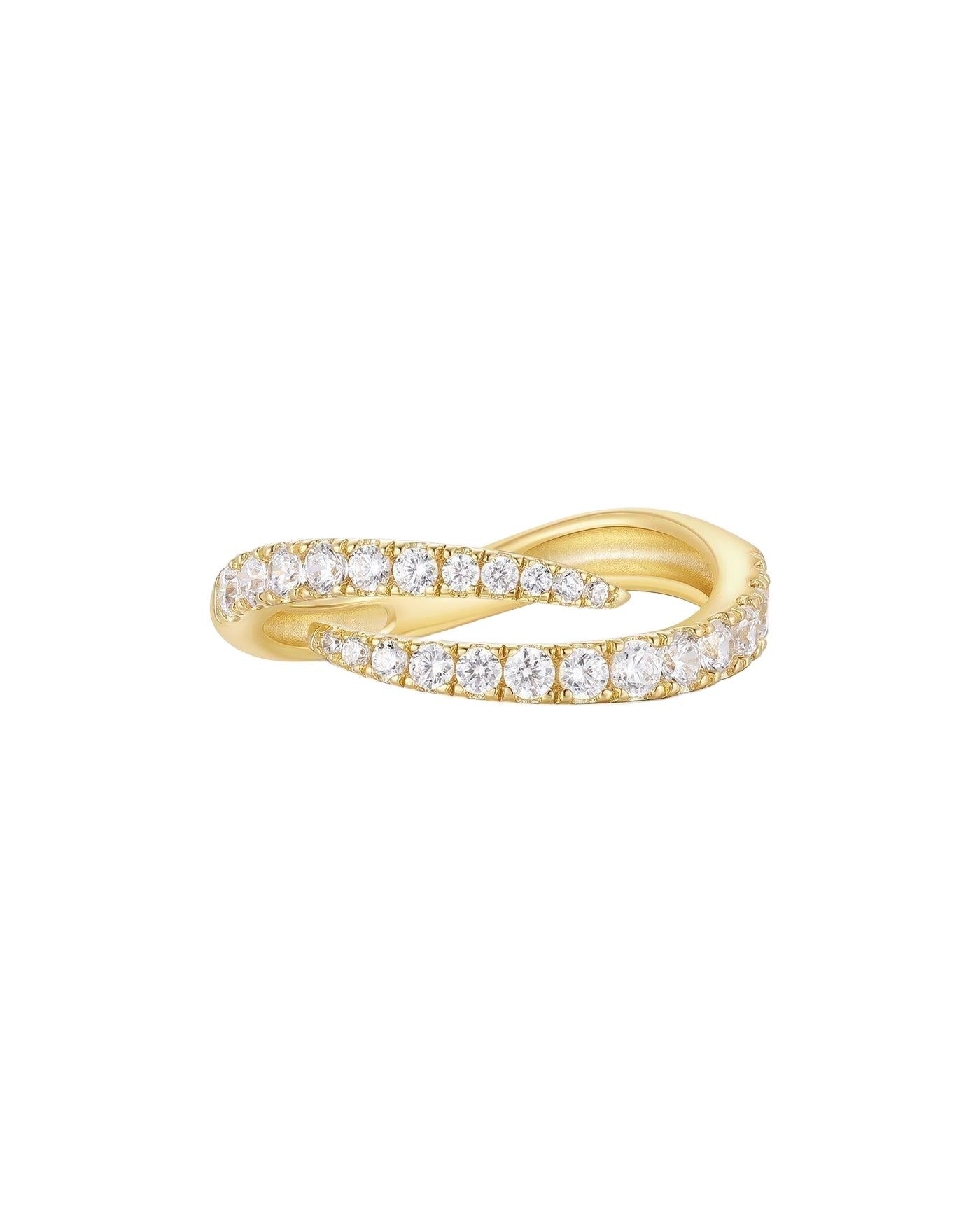 Ania Haie Gold Spiral Pave Adjustable Ring