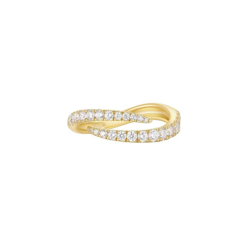 Ania Haie Gold Spiral Pave Adjustable Ring