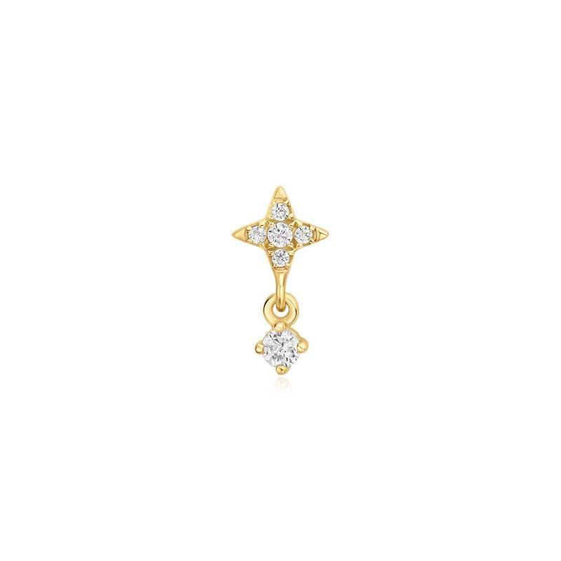 Ania Haie Gold Star Dangle Barbell Earring